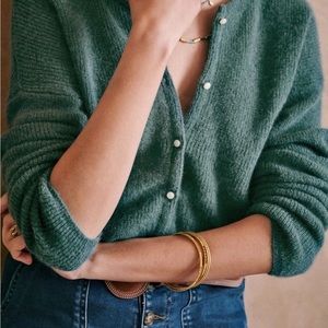 Sezane GASPARD Cardigan in Sage XS